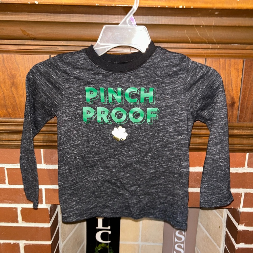 Gray Kids Shirt with Green Print
